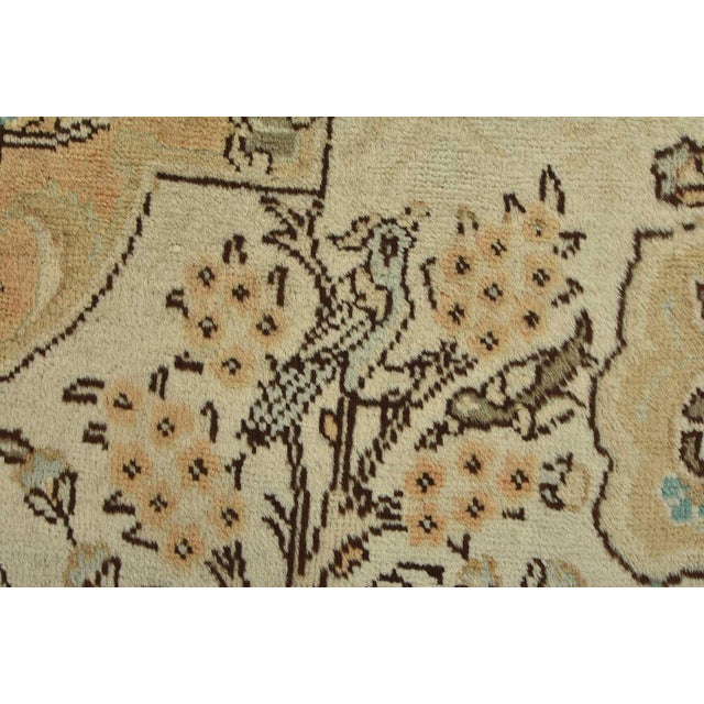 Tabriz Rug 8′ X 11’8” Peach Wool Vintage Distressed Hand-Knotted Carpet For Sale - Image 4 of 15