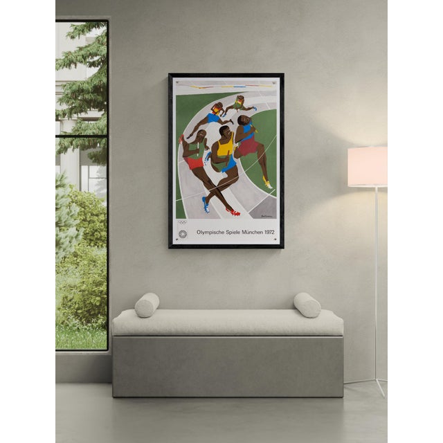 This original 12-color serigraph was created by acclaimed American artist Jacob Lawrence for the 1972 Munich Olympic...