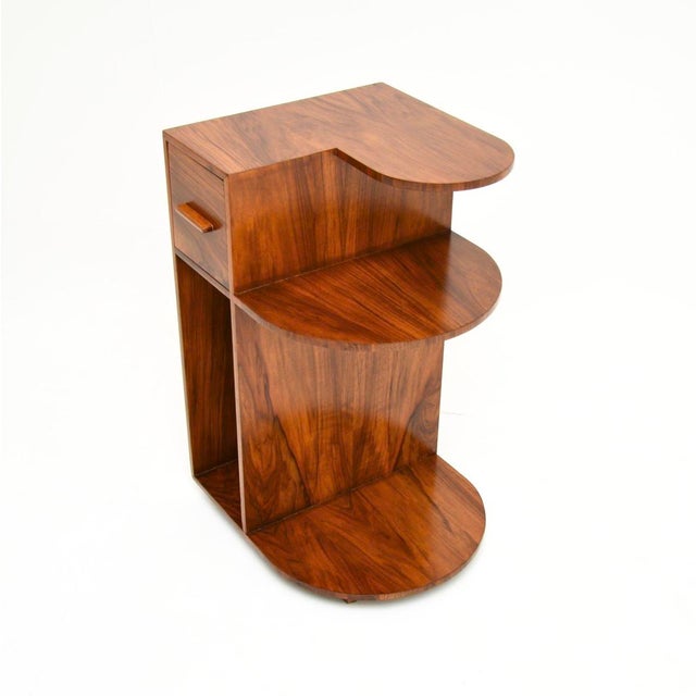 1930s Art Deco Figured Walnut Side Table, 1930s For Sale - Image 5 of 13