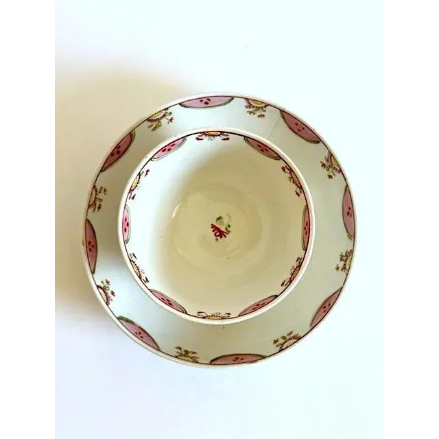 Ceramic Mid 19th Century Hand Painted Tea Bowl and Saucer For Sale - Image 7 of 8