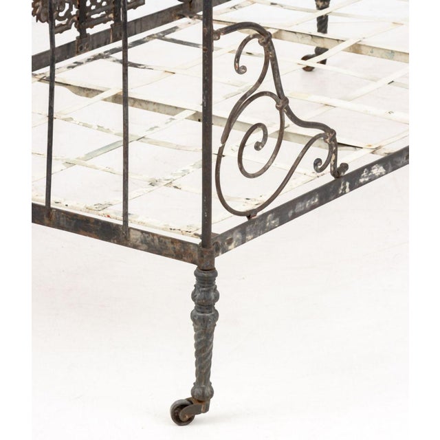 Metal French Wrought Iron Daybed, 19th C. For Sale - Image 7 of 11