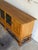 1960s Oak Sideboard Cabinet Leaded Glass Doors in Style of Henning Kjaernulf Denmark 1960s For Sale - Image 5 of 9