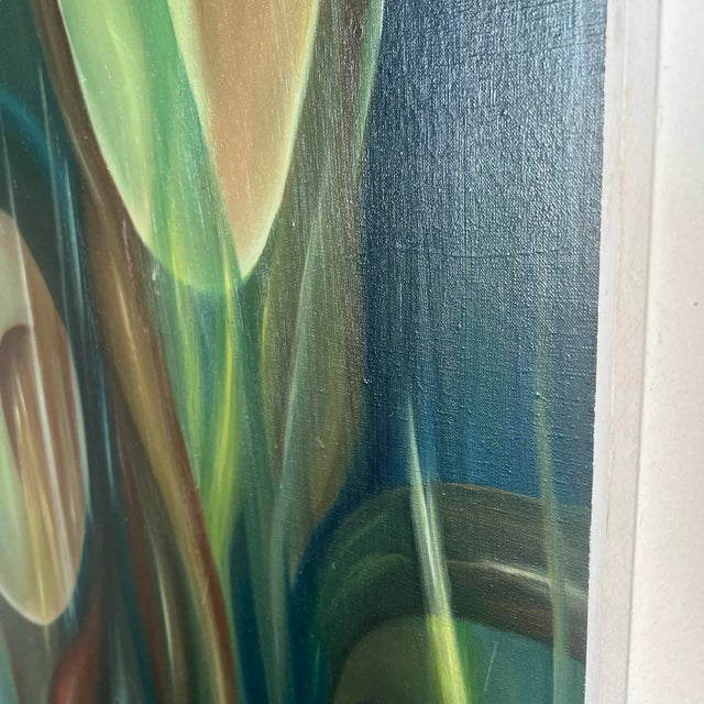 1970s Original Elise Friederike Abstract Oil Painting “As Máscaras” (1978) For Sale - Image 5 of 10