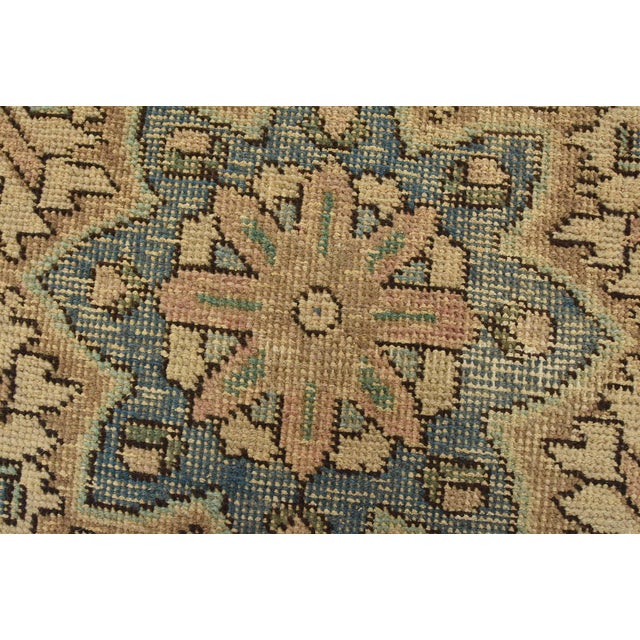 Pink Tabriz Rug 6’2” X 9′ Pink Wool Vintage Distressed Hand-Knotted Oriental Carpet For Sale - Image 8 of 15