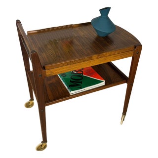 Mid-Century Modern Scandinavian Trolley in Rosewood For Sale