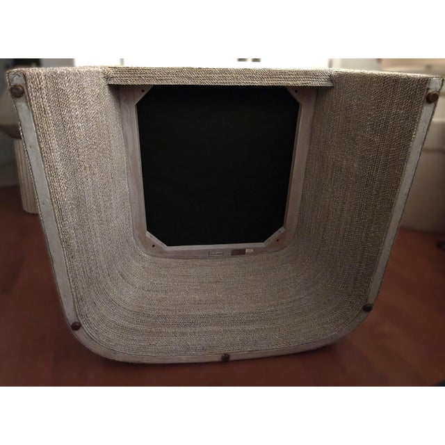 White Palecek Otto Coastal White Performance Whitewash Woven Striped Rope Occasional Chair For Sale - Image 8 of 9