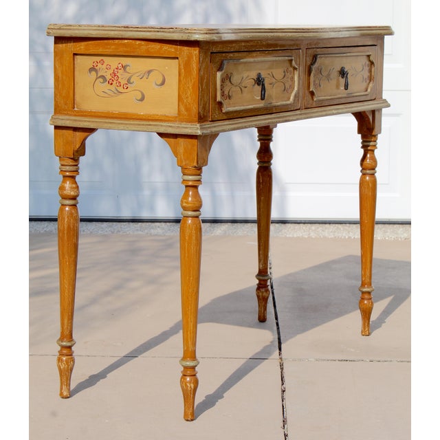 Italian Florentine Style Paint-Decorated Console Table For Sale - Image 4 of 14