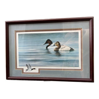 Late 20th Century Ducks on Lake, Print Artist Proof. Fully Framed & Tripple Matted With Glass. Marked: 14/50 Ap For Sale
