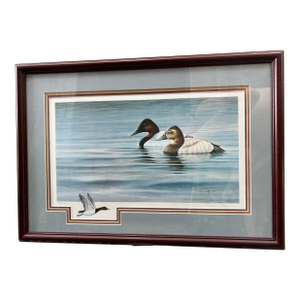 Late 20th Century Ducks on Lake, Print Artist Proof. Fully Framed & Tripple Matted With Glass. Marked: 14/50 Ap