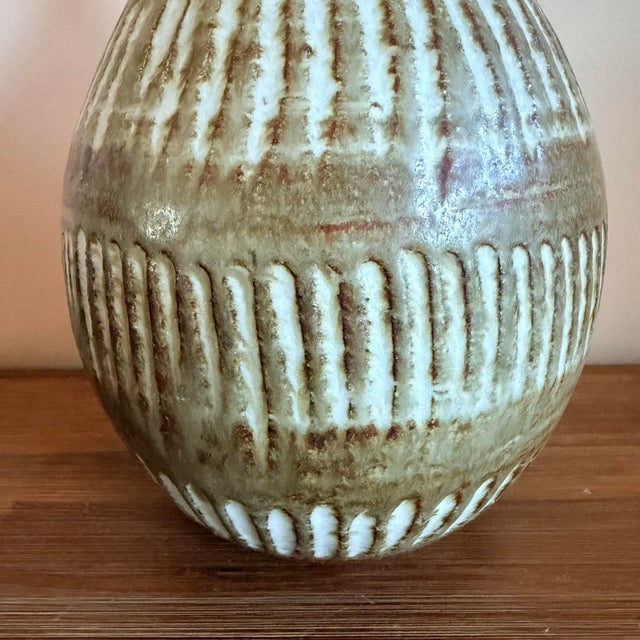 Mid-Century Modern Mid Century Scandinavian or French Studio Stoneware Bud Vase, Signed For Sale - Image 3 of 5