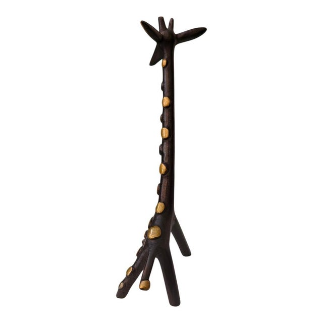 This giraffe figurine is a classic brass object by the Austrian designer Walter Bosse from the 1950s. I have official...