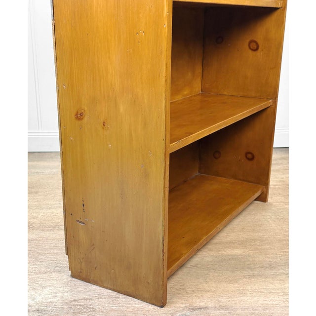Vintage Farmhouse Pine Bookshelf Cabinet For Sale - Image 12 of 12