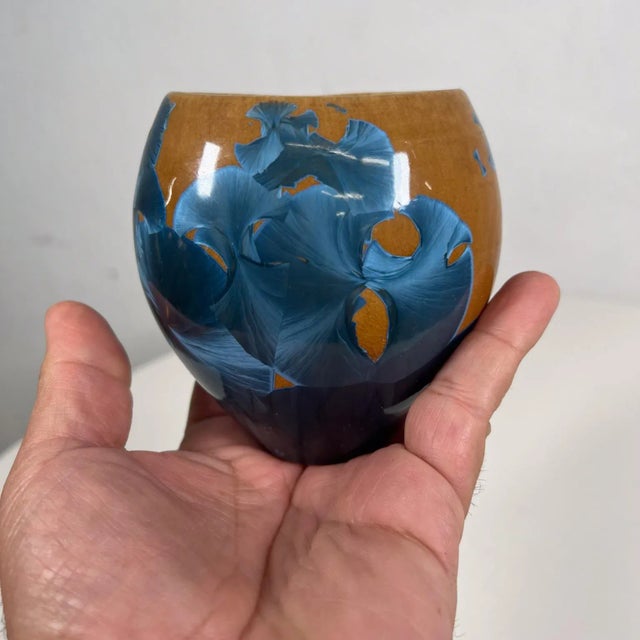 1970s Psychedelic Art Pottery Crystalline Vase Louis Reding For Sale - Image 9 of 12