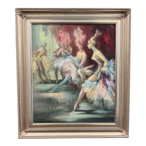 "Follies Monte Carlo" by Montserrat Barta C. 1965, Mid-Century Modern Oil Painting on Canvas