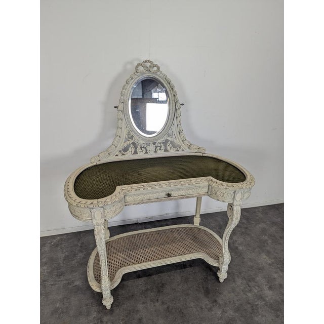 Louis XVI Style Painted Dressing Table For Sale - Image 3 of 11