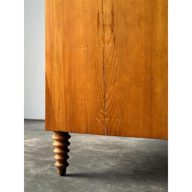 Pine Fall-Front Secretary Desk With Glass-Front Bookcase, Circa 1840s For Sale - Image 16 of 18