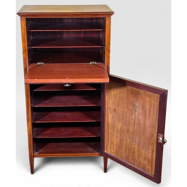 Vintage French Louis XVI Style Inlaid Mahogany Semainier Secretary Desk This exceptionally elegant vintage French Louis...