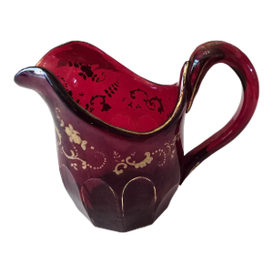 Antique Moser Bohemian Glass Crystal Ruby Ewer