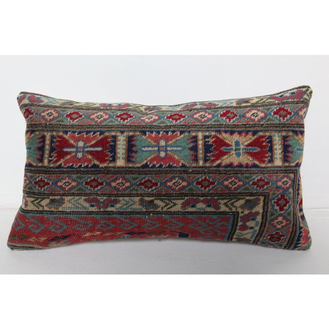 Handmade Multicolor Tones Lumbar Pillow Case -12'' X 20'' For Sale - Image 4 of 10