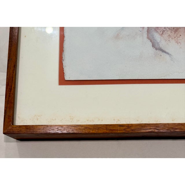 Mid 20th Century Mid-Century Modern Original Signed Abstract Watercolor on Float-Mounted Paper For Sale - Image 5 of 12