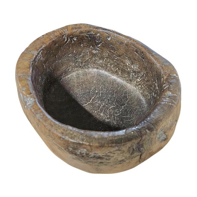 Hand-Hewn Carved Wooden Burl Bowl For Sale - Image 18 of 18