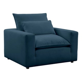 Cali Navy Performance Fabric Arm Chair For Sale