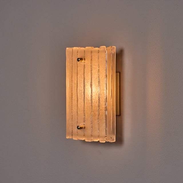 1970s Pair of 1970s Hoffmeister Leuchten Sculptural Glass Wall Lamps For Sale - Image 5 of 18