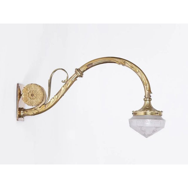 Large Fire-Gowned Wall Lamp, 1900s For Sale - Image 10 of 11