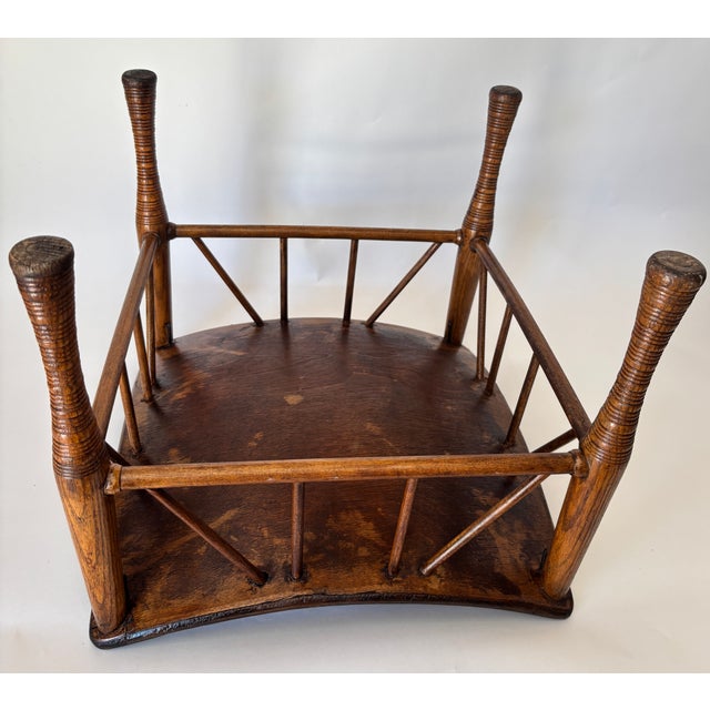 Egyptian Revival Thebes Stool by Liberty of London, Early 20th Century For Sale - Image 9 of 16