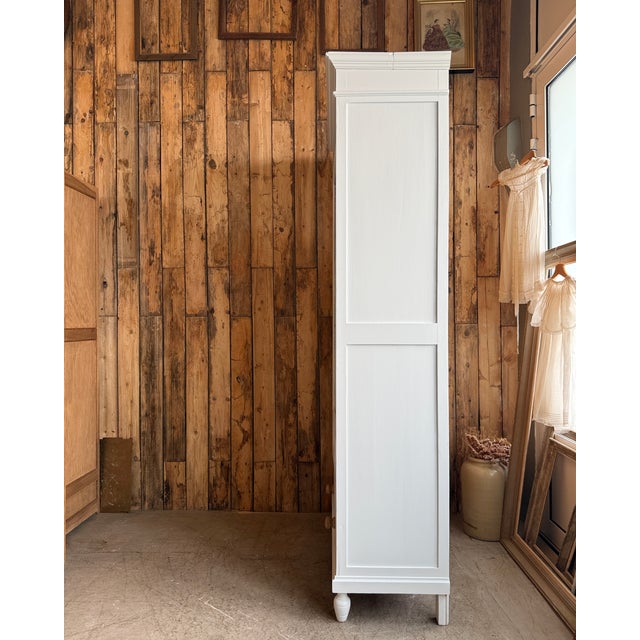 Antique White Mirrored Wardrobe, 1890s For Sale - Image 6 of 13