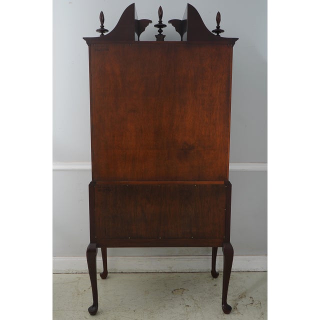 1990s Kindel Mahogany Queen Anne Style Highboy Chest For Sale - Image 15 of 16