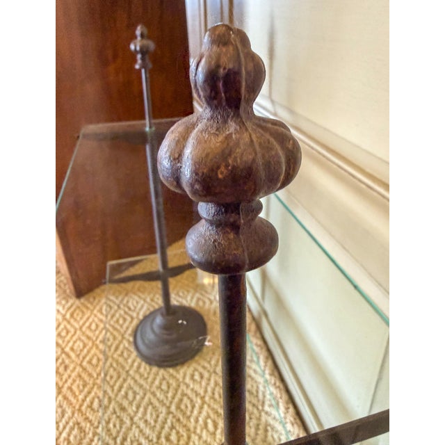 Metal 1980s Cast Iron and Glass Freestanding Bistro Shelf For Sale - Image 7 of 9