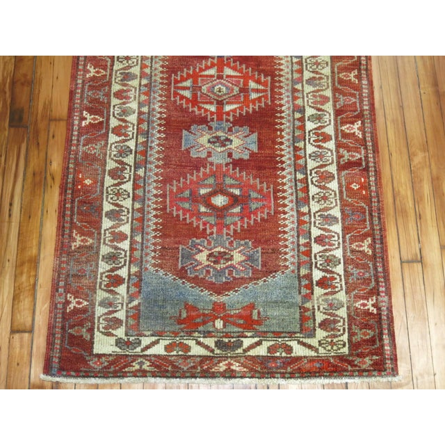 Tribal Vintage Geometric Turkish Kurd Runner - 3' x 11'5" For Sale - Image 3 of 5