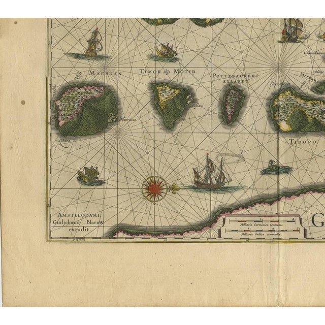 Antique Map of the Spice Islands Moluccas by W. Blaeu, 1640 For Sale - Image 4 of 6
