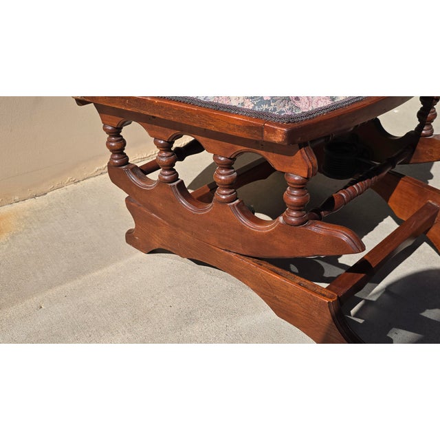 Vintage Rocking Ottoman Bench Victorian Style For Sale - Image 10 of 12