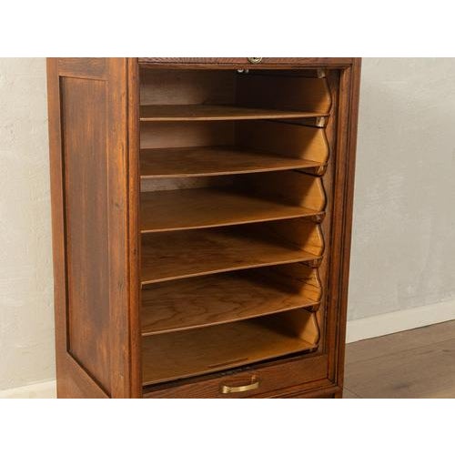 Wood Art Deco Roller Shutter Cabinet For Sale - Image 7 of 9