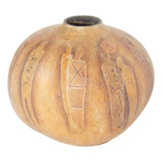 Jolee Schlea 1996 Hand-Painted Gourd Vase For Sale