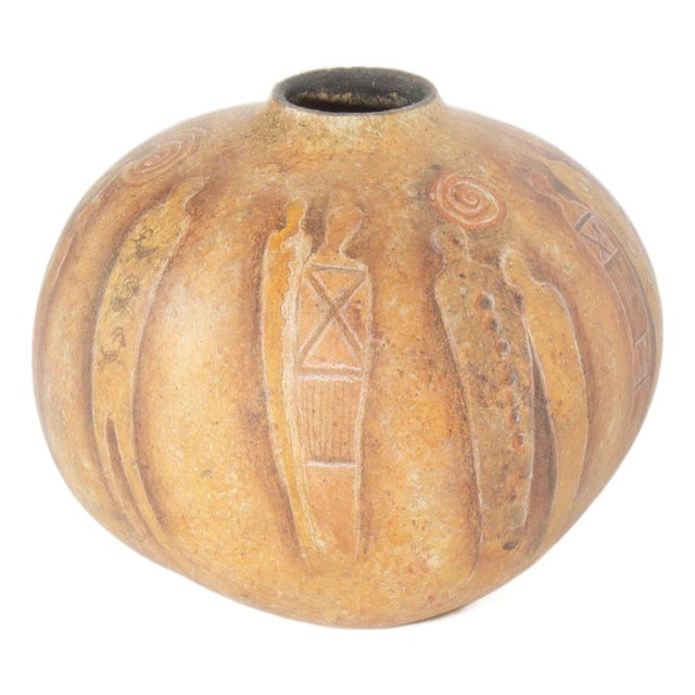 Jolee Schlea 1996 Hand-Painted Gourd Vase For Sale