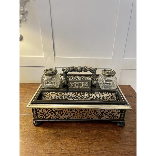 Victorian French Freestanding Inlaid Boulle Desk Set, 1850s For Sale - Image 15 of 18