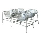 Vintage MCM Woodard Sunburst Strap Chairs - Set of 4 For Sale