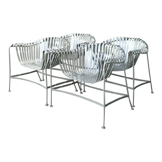 Vintage MCM Woodard Sunburst Strap Chairs - Set of 4 For Sale