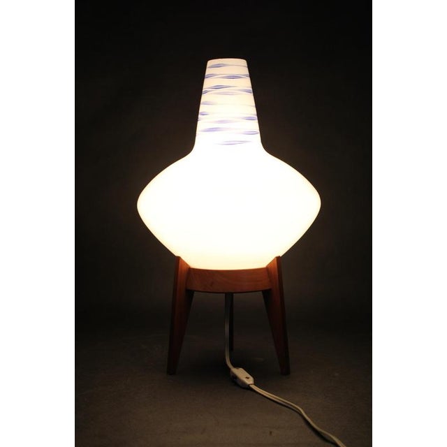 Mid-Century Uluv Table Lamp in Maple Wood and Glass, Czech, 1960s For Sale - Image 11 of 12