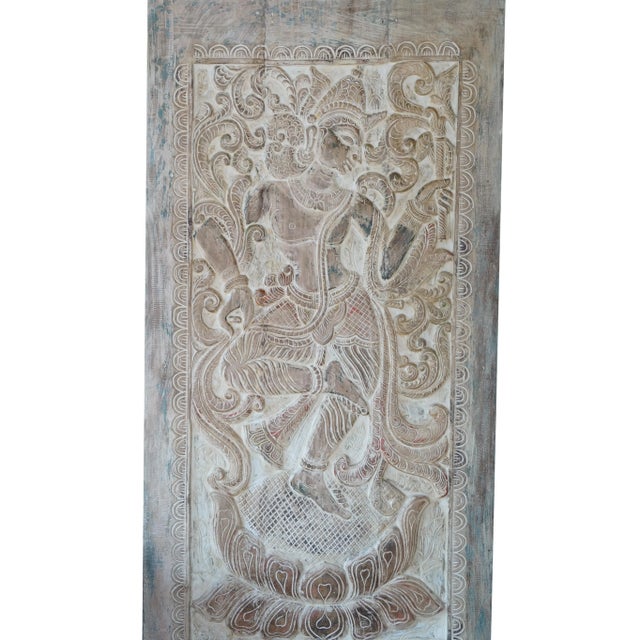 Elevate your interiors with this Vintage Krishna Wall Art, a hand-carved wooden panel inspired by traditional Indian...