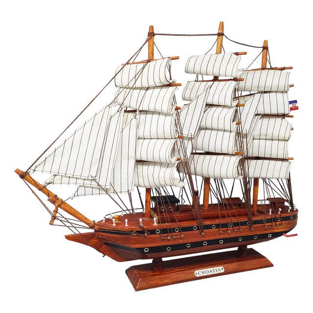 Vintage English Croatia Model Ship, 1970s For Sale