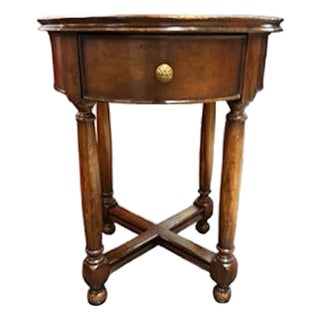 Jonathon Charles Woven Topped Side Table With One Drawer, Modern Reproduction of English Country Furniture For Sale
