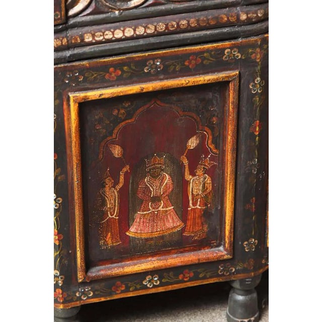 Antique Anglo-Raj Hand-Painted Teak Coffee Table India For Sale - Image 10 of 11