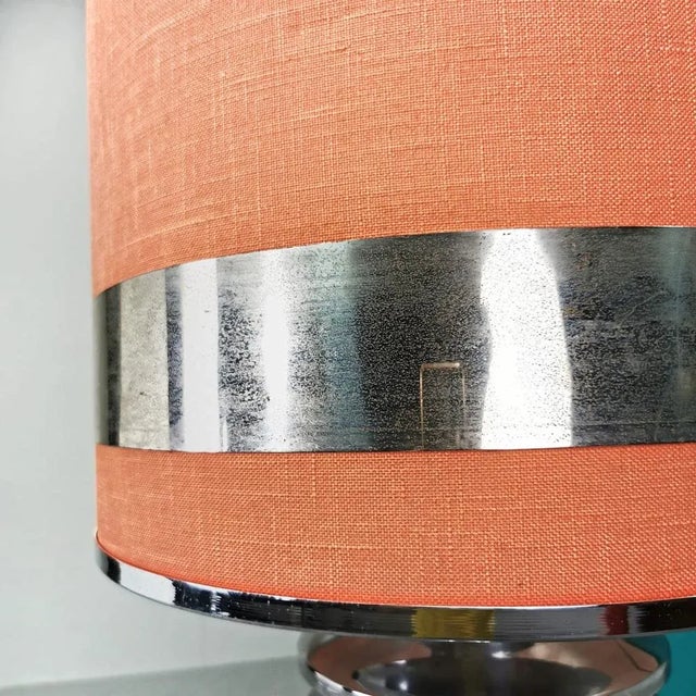 Metal Chrome Floor Lamp with Fabric Lampshade from Star Leuchten, 1970s For Sale - Image 7 of 13