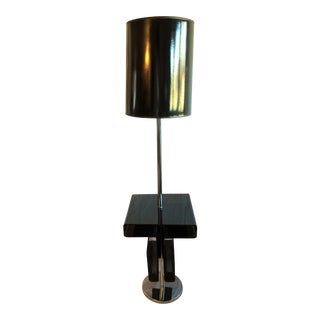 Mid Century Lucite Floor Lamp With Table For Sale