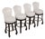 Set of 4 White Leather Revolving Seat Bar Stools For Sale