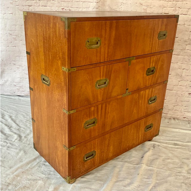 Walnut Campaign Chest of Drawers For Sale - Image 10 of 15